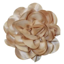 Μπεζ Μπουτονιέρα Σατέν με Πλούσιο Λουλουδένιο Σχέδιο για Ρούχα