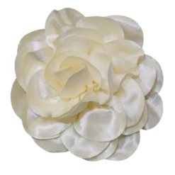 Εκρού Μπουτονιέρα Σατέν με Ανάγλυφο Σχέδιο Λουλουδιού για Ρούχα