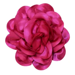 Διακοσμητικό Λουλούδι από Σατέν σε Φούξια για Φορέματα και Σακάκια