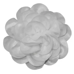 Λευκή Μπουτονιέρα Σατέν με Πλούσιο Λουλουδένιο Σχέδιο για Ρούχα