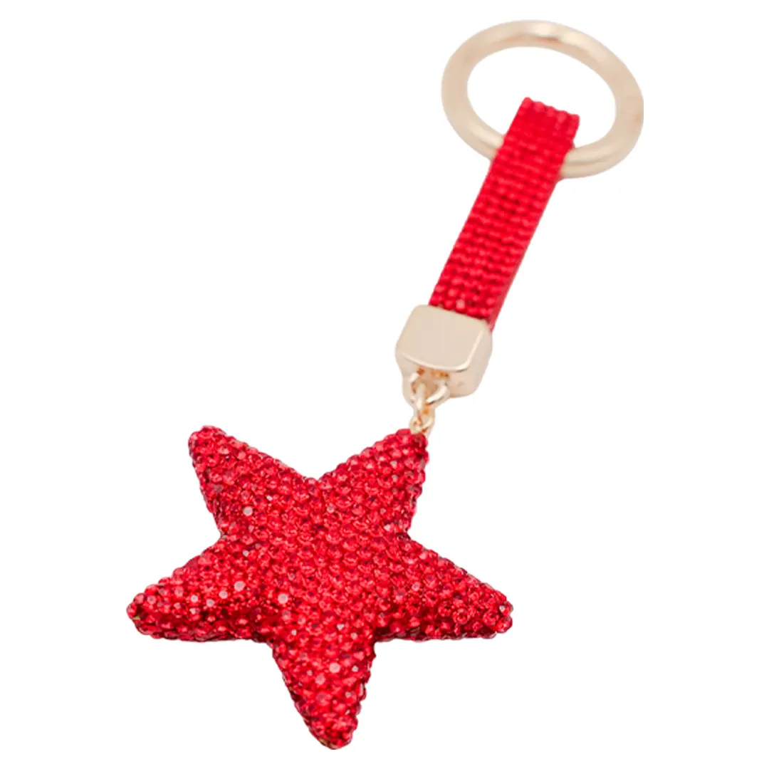 Κόκκινο Μπρελόκ Αστέρι με Στρας για Χειροποίητες Τσάντες
