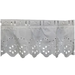 Δαντέλα Μπορντούρα Λευκή με Μικρό Ανθικό Κέντημα