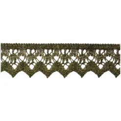 Δαντέλα Λασέ Μπρονζέ Χρυσό με Κυματιστό Μοτίβο και Μυτερή Άκρη