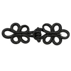 Μαύρο Κούμπωμα Πασμαντερί με Πλεκτό Κορδόνι