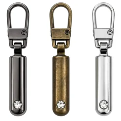 Γαντζάκια Φερμουάρ με Στρογγυλή Λαβή και Διακοσμητικά Στρας