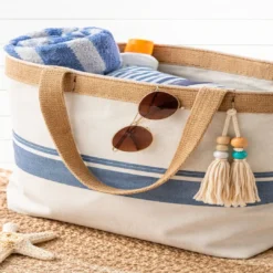 Φυσικός Ψάθινος Ιμάντας σε Τσάντα Θαλάσσης