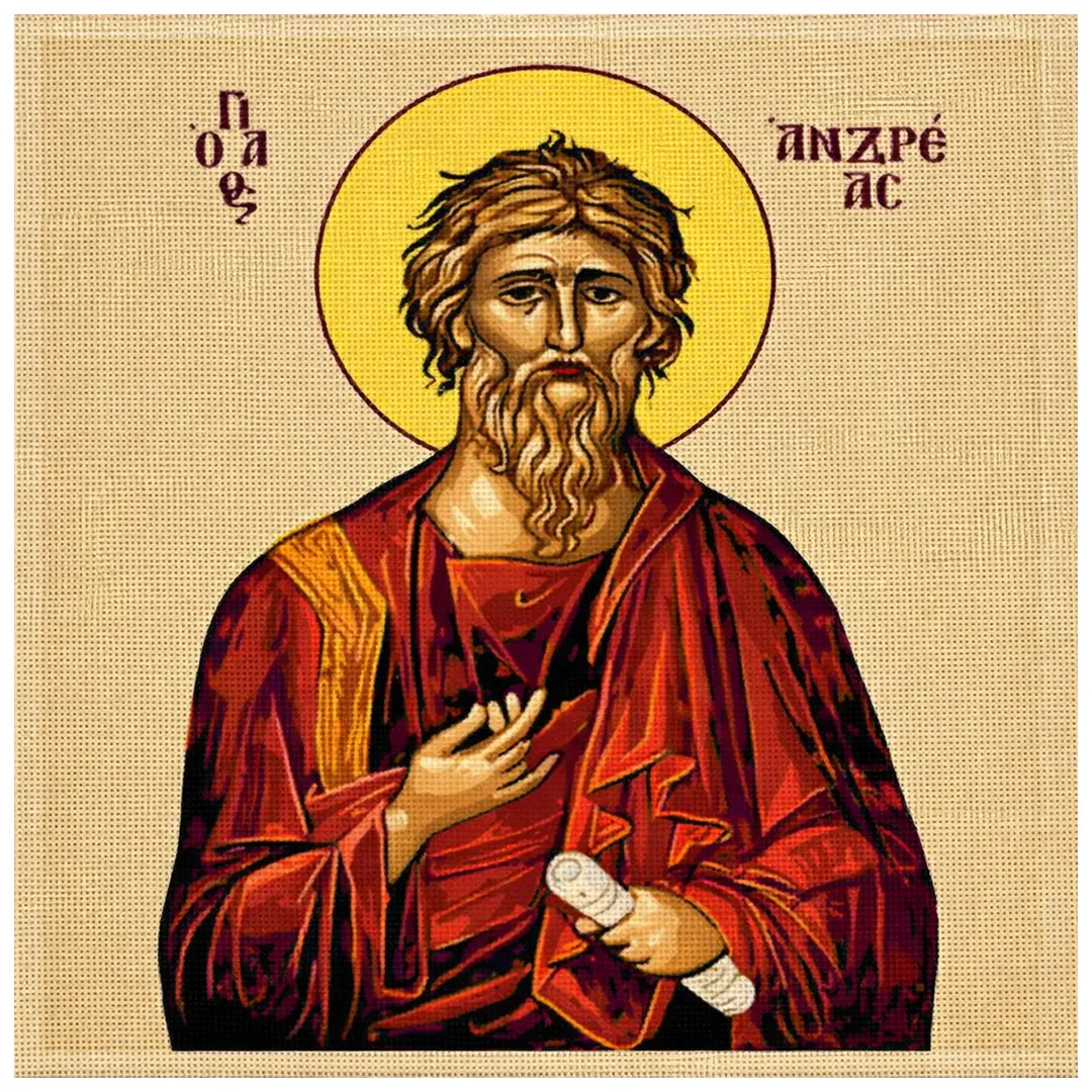 Σταμπωτό Κέντημα Άγιος Ανδρέας σε Εταμίν Ύφασμα Κνωσσός