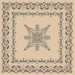 Σταμπωτό Καρέ για Κέντημα “Ανθισμένη Κομψότητα” με Παραδοσιακό Σχέδιο