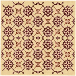 Σταμπωτό Καρέ Κεντήματος με Συνεχή Γεωμετρική Επανάληψη