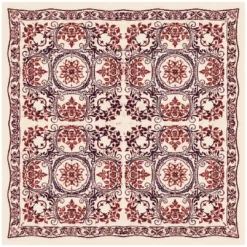 Καρέ για Κέντημα με Σταμπαρισμένες Ροζέτες και Φυσικά Σχέδια