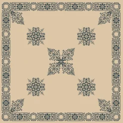 Παραδοσιακό Καρέ για Κέντημα με Ανθοδέσμη για Σταυροβελονιά σε Εταμίν Κνωσσός Μπεζ με Χρυσό