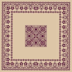 Καρέ για Κέντημα με Ανθισμένο Πλαίσιο και Κομψές Λεπτομέρειες “Τέχνη Λουλουδιών”