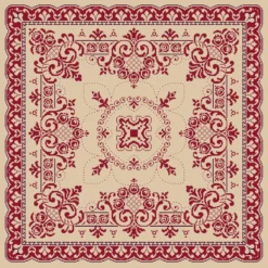 Παραδοσιακό Καρέ για Κέντημα με Μοτίβα από Λουλούδια σε Ύφασμα Εταμίν Κνωσσός