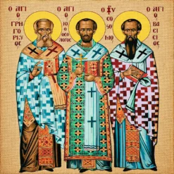 Κέντημα Σταμπωτό Τρεις Ιεράρχες σε Εταμίν για Σταυροβελονιά