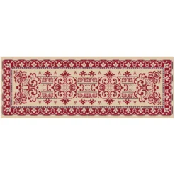 Τραβέρσα για Κέντημα σε Εταμίν Κνωσσός Μπεζ με Χρυσό “Τεχνοτροπία Λουλουδιών”