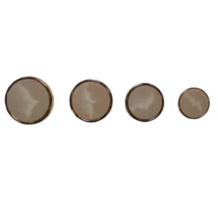 Κουμπί με Χρυσό Στεφάνι Δίχρωμο σε Μπεζ με Χρυσό