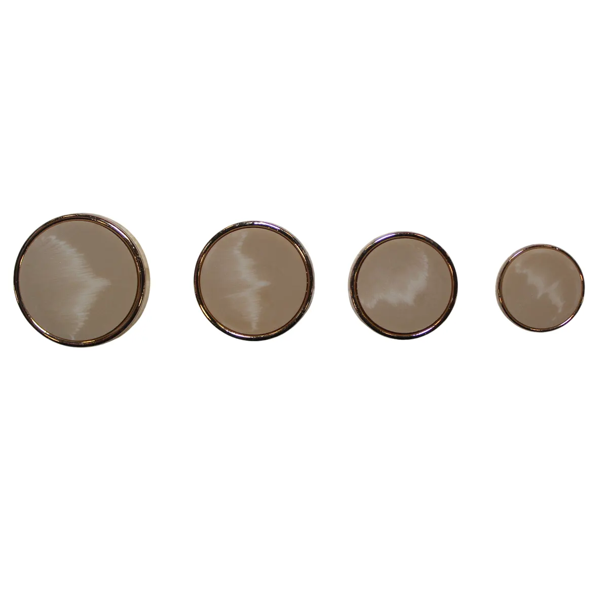 Κουμπί με Χρυσό Στεφάνι Δίχρωμο σε Μπεζ με Χρυσό