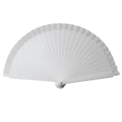 Ξύλινη Βεντάλια Νύφης Λευκή για Γάμο