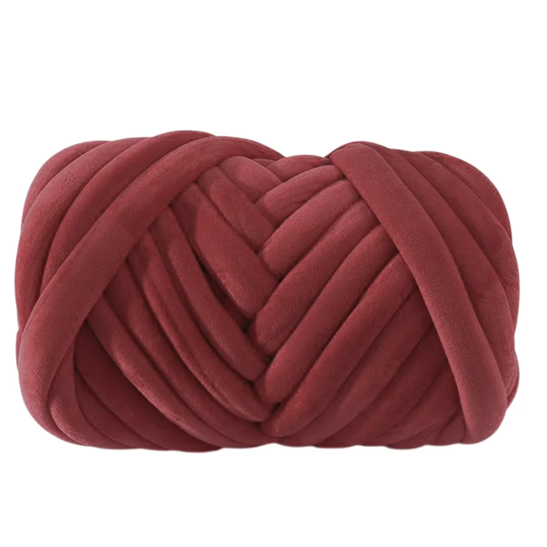 Μπορντό Βελούδινο Νήμα Marshmallow για Πλέξιμο