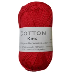 Νήμα Πλεξίματος Cotton King 100% Βαμβακερό Χρώμα Κόκκινο