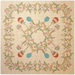 Πασχαλινό Καρέ με Πολύχρωμα Αυγά και Στεφάνι Λουλουδιών