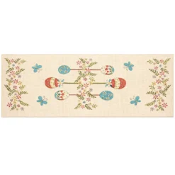 Πασχαλινή Τραβέρσα με Συμμετρικό Μοτίβο Αυγών και Λουλουδιών