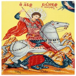 Πίνακας με Λαμπερές Ψηφίδες Άγιος Γεώργιος και ο Δράκος