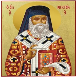 Ιερή Μορφή Αγίου Νεκταρίου σε Πίνακα Diamond Dotz