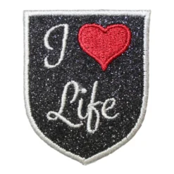 Στάμπα με Λεκτικό I Love Life και Μαύρη Λάμψη