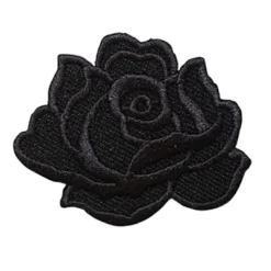 Διακοσμητικό μοτίφ λουλούδι τριαντάφυλλο σε μαύρη απόχρωση