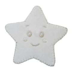 Λευκή θερμοκολλητική στάμπα με χαμογελαστό αστεράκι