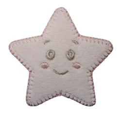 Ροζ μοτίφ για προίκα μωρού με χαμογελαστό αστεράκι