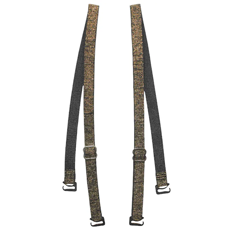 Τιράντες για σουτιέν σε μαύρο με χρυσή μεταλλική λάμψη