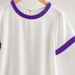 Βαμβακερή Τρέσα με Πτυχώσεις σε Γυναικεία Μπλούζα