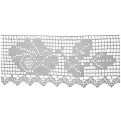 Βαμβακερή Μπορντούρα Φιλέ με Σχέδιο Ροζέτα Τριαντάφυλλο