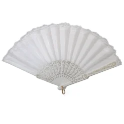 Νυφική Βεντάλια με Δαντέλα και Χρυσές Λεπτομέρειες