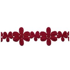 Δαντέλα Κιπούρ με Μικρές και Μεγάλες Μαργαρίτες σε Φούξια