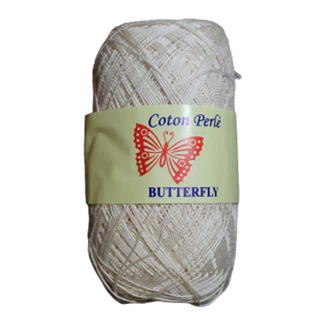 Νήμα Cotton Perle της Πεταλούδας col Εκρού