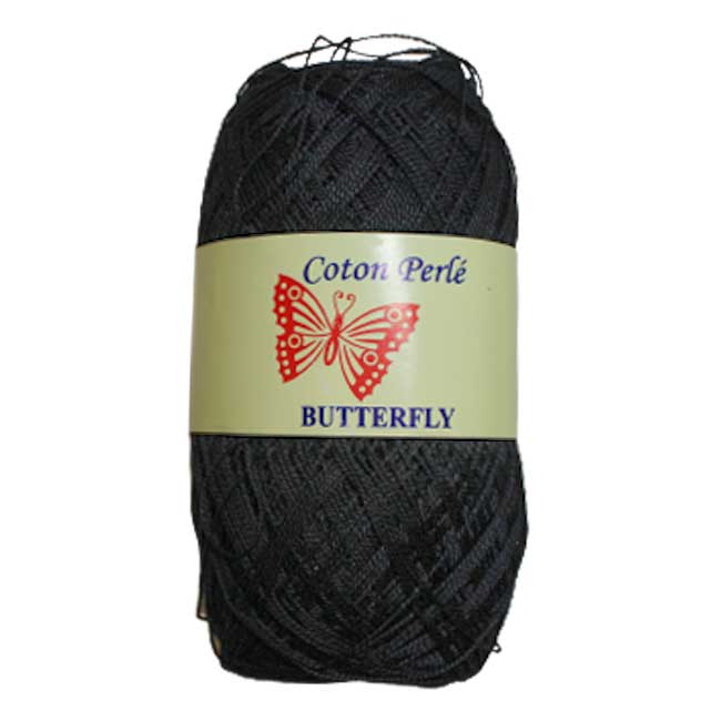Νήμα Cotton Perle της Πεταλούδας col Μαύρο