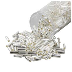 Χάντρες Μακαρόνι για Κέντημα 7mm σε Ασημί