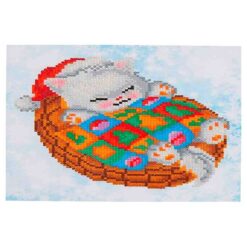 Πίνακας με Ψηφίδες Diamond Dotz Complete Κιτ Snug Christmas Kitty